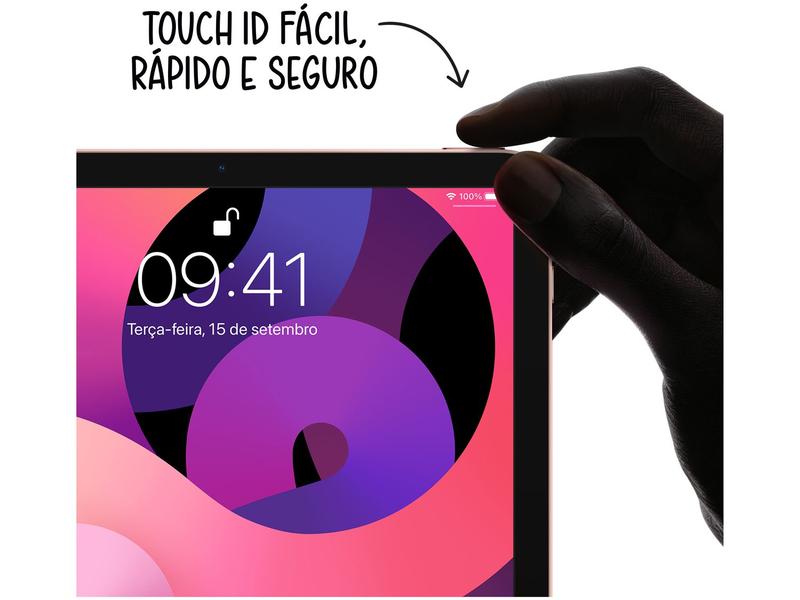 iPad Air Tela 10,9” 4ª Geração Apple Wi-Fi + Cellular 256GB Azul